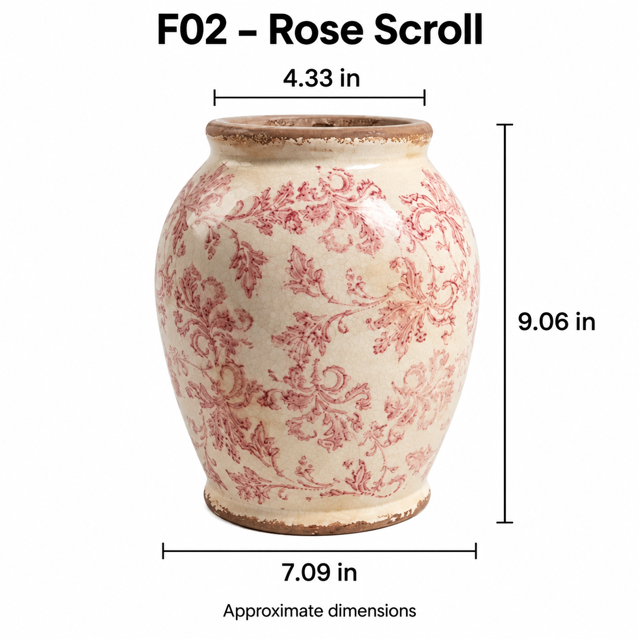 Vintage Style Floral Ceramic Vase – Four Botanical Designs